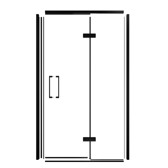 Balmani Senses Design 120 cm rechtse nis draaideur profielenset mat zwart