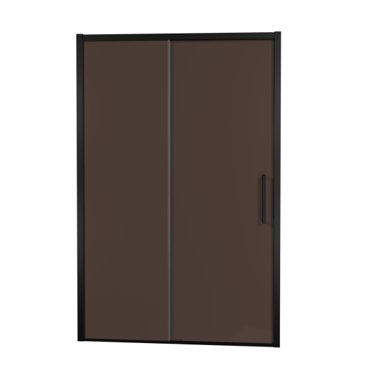 Balmani Senses Design Dusche Schiebetür, umkehrbar, 160 cm x 210 cm, Bronze Glas, Profil Schwarz
