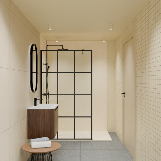 Luca Varess Suite receveur de douche 160 x 90 cm marbre composite Dizzy Cream 