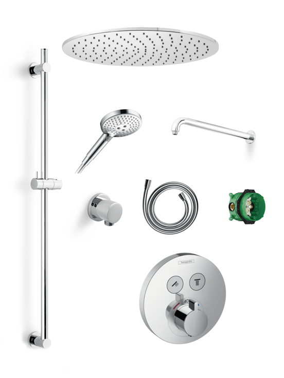 Hansgrohe Showerselect S thermostatische inbouw regendoucheset met ronde regendouchekop 40 cm Glanzend Chroom