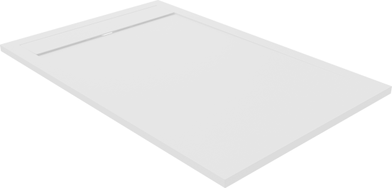 Luca Varess Dandy douchebak 140 x 90 cm composietmarmer mat wit rock structuur