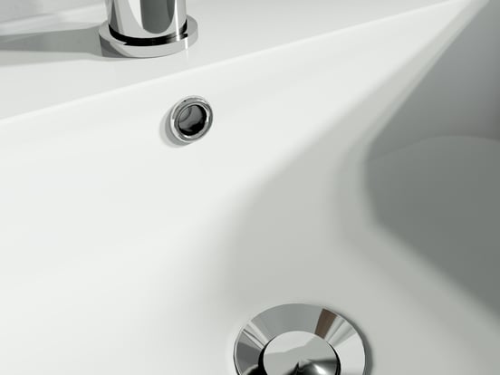 Linie Vano dubbele wastafel mat composiet marmer 120 x 46 cm