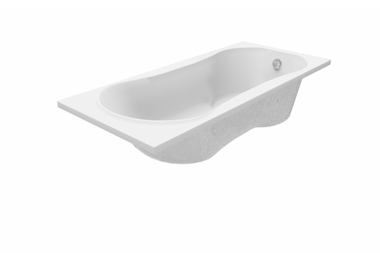 Luca Varess Trasime eenpersoons inbouwbad 180 x 80 cm acryl mat wit