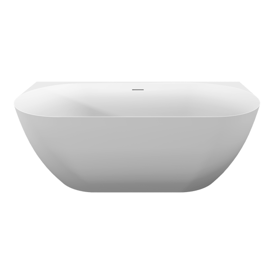 Luca Varess Otello halb freistehende Badewanne: 170 x 80 cm, Acryl, Weiß matt