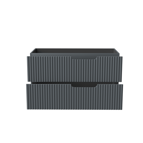 Linie Ribbo hängender Waschbeckenunterschrank: 100 x 46 cm, Blau Anthrazit, 2 Schubladen