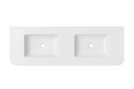 Balmani Moon double vasque Solid Surface blanc mat 160 x 55 cm