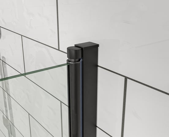 Linie Milos paroi de bain seule 85 cm avec profilé noir mat