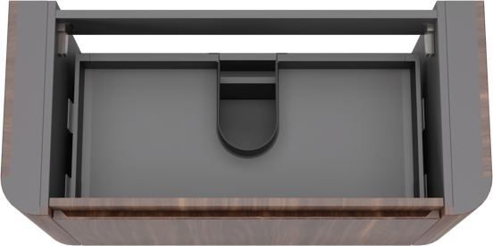 Storke Soft  hängendes möbelstück Waschtischunterschränke 100 x 46 cm Nussbaum 2 Schubladen