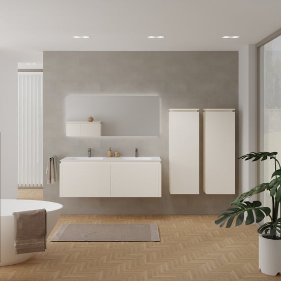 Balmani Eclips colonne salle de bains suspendu gauche Sandbeige 44 x 32 x 130 cm