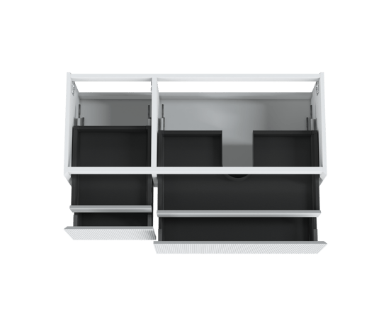 Balmani Fila meuble sous-lavabo suspendu 135 x 55 cm asymétrique droite blanc mat 4 tiroirs