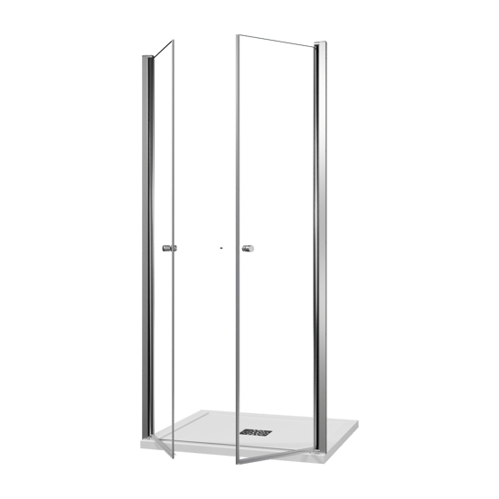 Luca Varess Kuresa douche pendeldeur 100 x 200 cm helder glas glanzend chroom profiel