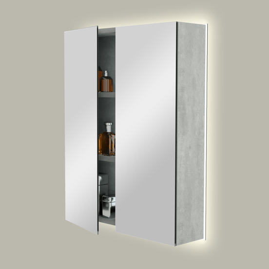 Storke Reflecta armoire de toilette lumineuse 60 x 75 cm béton gris foncé