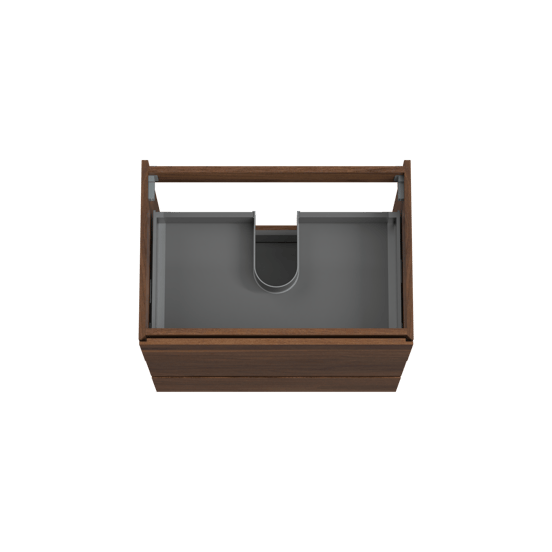 Storke Edge staande wastafelonderkast 75 x 52 cm notenhout 3 lades