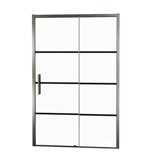 Balmani Senses Design douche schuifdeur rechts 140 cm x 210 cm Lined glas, Brushed GunMetal profielen