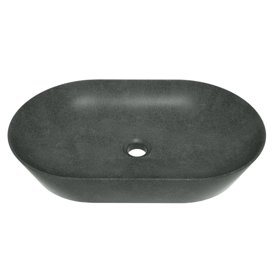 Balmani Still Aufsatzwaschbecken: Granit, poliert, oval, 54 x 34 cm