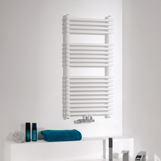 Vipera Alegria sèche-serviettes double 60 x 120 cm chauffage central blanc mat raccordements latéral et central possibles 1.327W