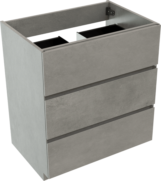 Storke Edge meuble sous-vasque a poser 75 x 52 cm béton gris foncé 3 tiroirs