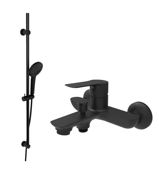 Linie Mila Badewannenarmatur: Mischarmatur, Schwarz matt