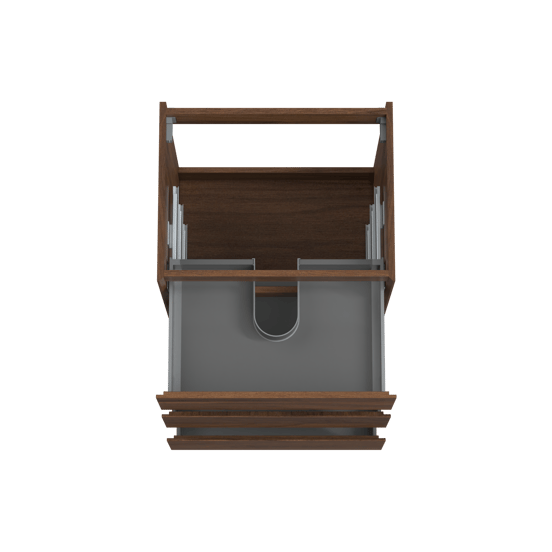 Storke Edge staande wastafelonderkast 65 x 52 cm notelaar 3 lades