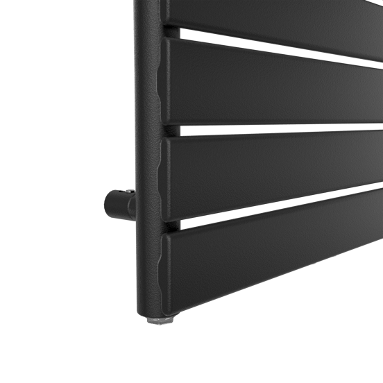 Vipera Vulcan enkele handdoekradiator 50 x 150 cm centrale verwarming mat zwart zij- en middenaansluiting 884W