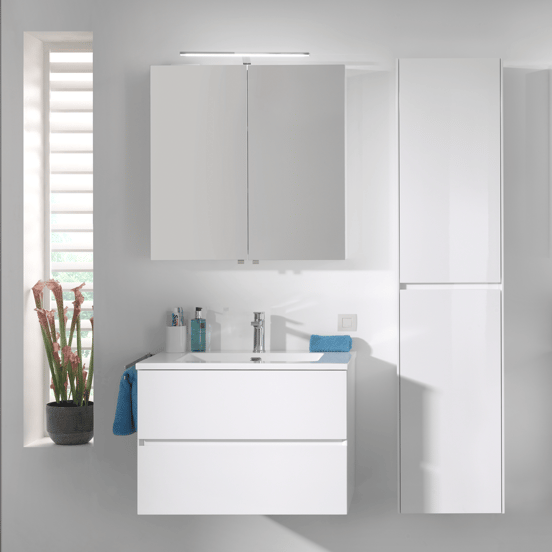 Storke Reflecta Spiegelschrank Bad: 60 x 75 cm, Weiß Glänzend