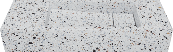 Balmani Mood Handwaschbecken: 55 x 20 cm, Bianco Nero Terrazzo