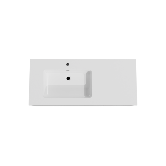 Storke Edge zwevend badmeubel 120 x 52 cm beton donkergrijs met Diva asymmetrisch linkse wastafel in composietmarmer hoogglans wit