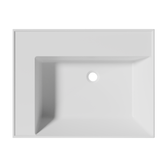 Balmani Argila asymmetrisch rechtse wastafel composietmarmer mat wit 60 x 46 cm