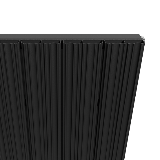 Vipera Mares Handtuchheizkörper: 56,5 x 180 cm, Zentralheizung, Schwarz matt, Seiten- & Mittelanschluss, 1539W