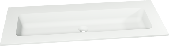 Storke Mata Einzelwaschtisch für 2 Armaturenlöcher, Solid Surface matt, 100 x 40 cm