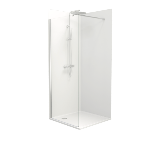 Luca Varess Silk Duschrückwand: 90 x 220 cm, Acryl, Weiß matt