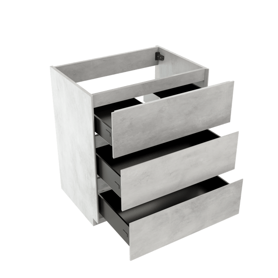 Storke Edge staande wastafelonderkast 75 x 52 cm beton zilvergrijs 3 lades