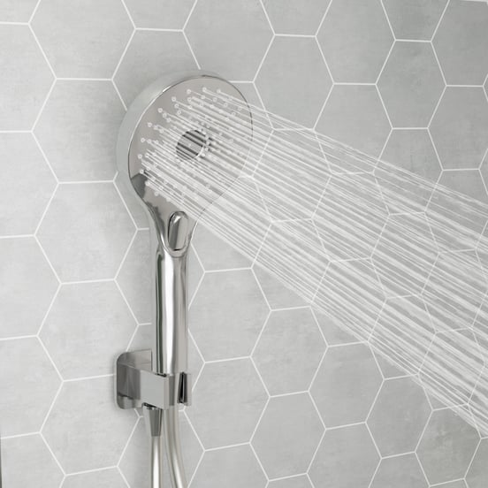 Blaufoss Onos Handbrause-Set: inkl. Schlauchanschluss: 3jet, Chrom