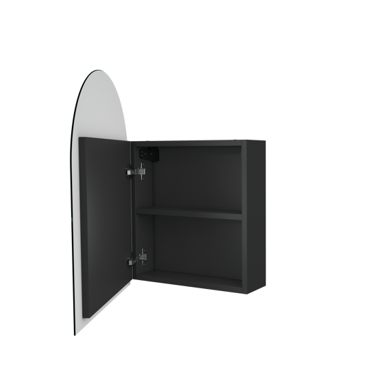Storke rondboog spiegelkast 55 cm x 70 cm mat zwart