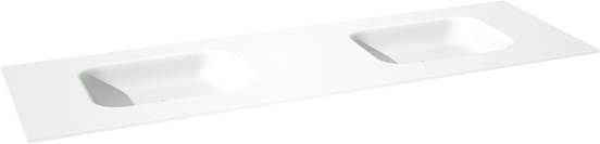 Balmani Tablo Arcato dubbele wastafel matte Solid Surface 180 x 55 cm, afvoerplug niet inbegrepen