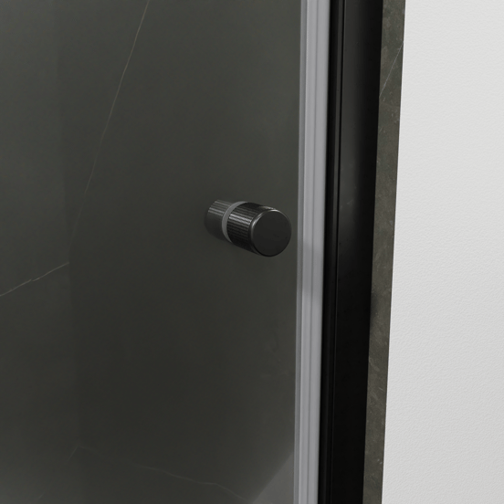 Luca Varess Kuresa douche draaideur 95 x 200 cm helder glas mat zwart profiel