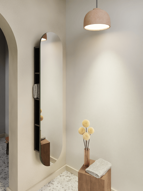 Storke Badhochschrank: Hängend, Offen mit Spiegel Schwarz Matt, 36 x 16 x 160 cm