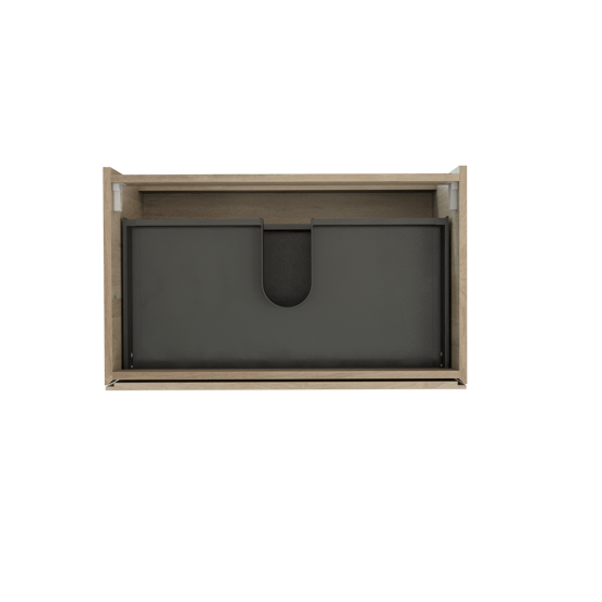 Storke Edge zwevende wastafelonderkast 85 x 52 cm ruw eiken 2 lades