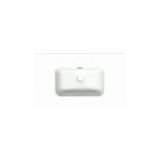 Linie Baro enkele wastafel Glanzend Witte porselein 80 x 46 cm