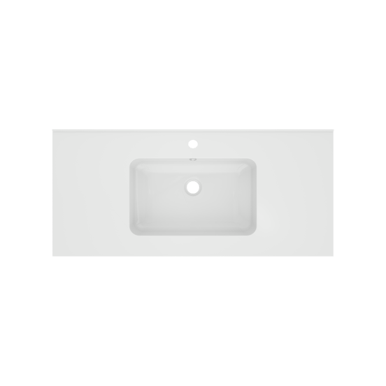 Linie Vano vasque simple marbre composite brillant 100 x 46 cm