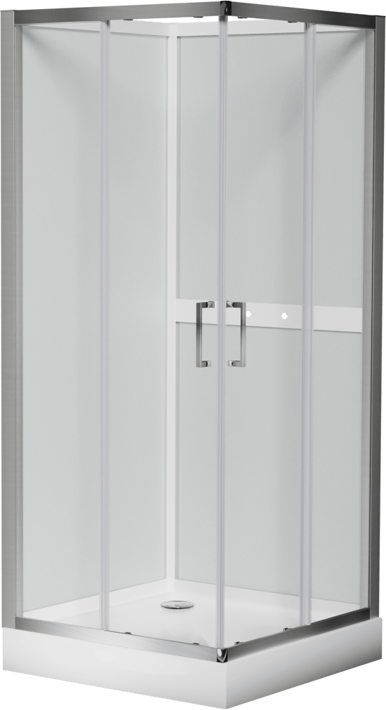 Luca Varess Talan cabine de douche avec portes coulissantes 90 x 90 cm verre transparent profil chrome mat