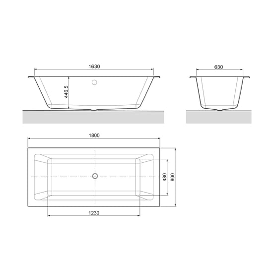 Luca Varess Viticcio tweepersoons inbouwbad 180 x 80 cm acryl mat wit
