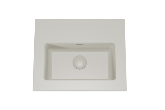 Storke Diva enkele wastafel mat zijdegrijze top solid 45 x 35 cm