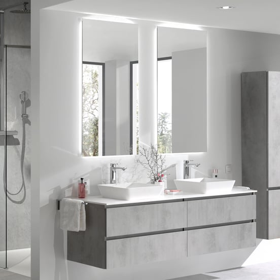 Balmani Giro rechthoekig badkamerspiegel 120 x 65 cm met spiegelverlichting en anti-damp