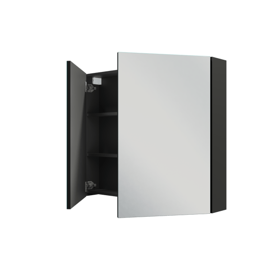 Linie Montro armoire de toilette 90 x 75 cm Noir Mat