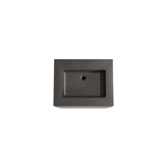 Storke Edge staand badmeubel 65 x 52 cm beton donkergrijs met Scuro High enkele wastafel in kwarts mat zwart