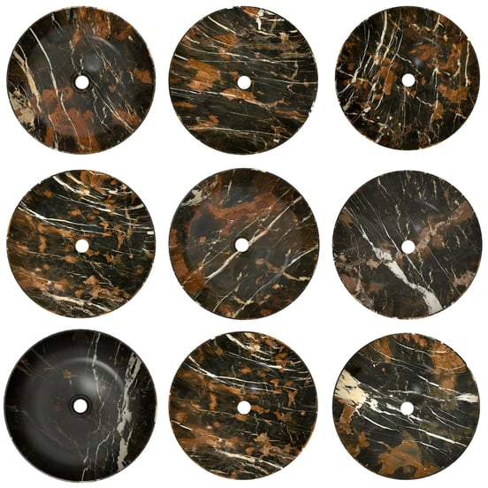 Balmani Still Aufsatzwaschbecken: Portoro Marmor Gold, rund, Ø 38 cm