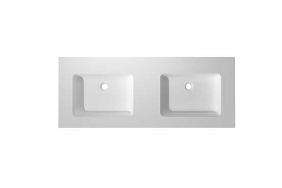 Storke Mata High double vasque Solid Surface mat 130 x 52 cm