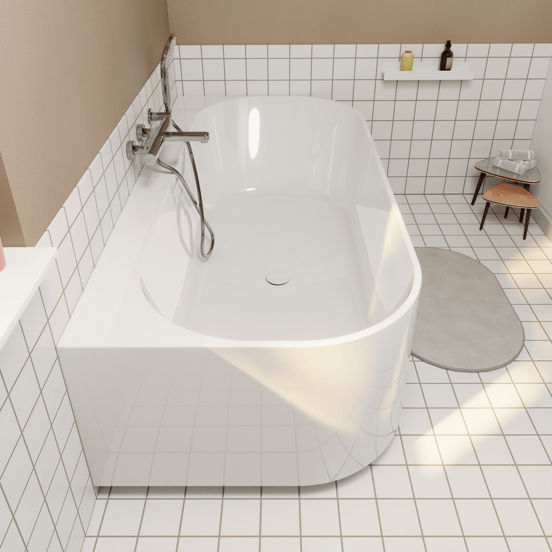 Luca Varess Laguna 2-Personen-Eckbadewanne: rechts, 170 x 85 cm, Acryl Weiß Glänzend