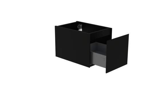 Storke Edge zwevende wastafelonderkast 35 x 52 cm mat zwart 1 lade